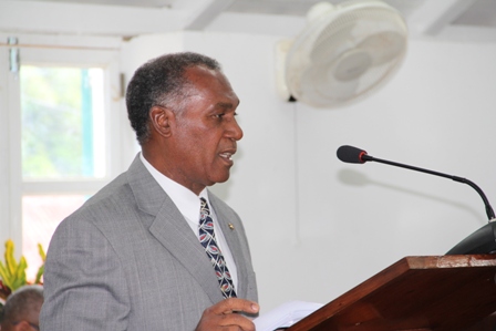 Premier of Nevis and Minister of Finance in the Nevis Island Administration Hon. Vance Amory delivers the 2013 Budget Address for the Nevis Island Administration, at the Nevis Island Assembly on April 26, 2013
